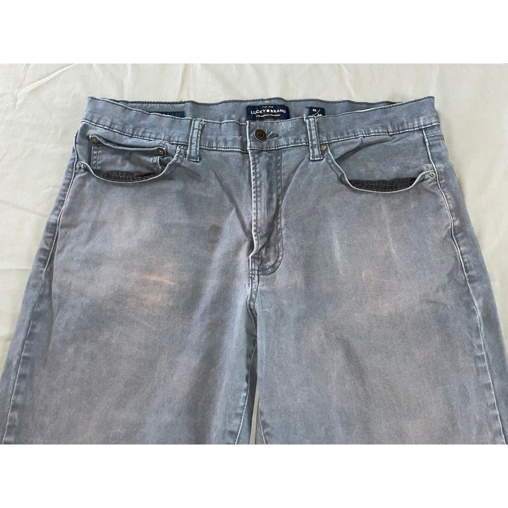 Lucky Brand 121 Slim 5-Pocket Sateen Jean Pants. Washed Gray, Men's 36X33. Read. - Picture 6 of 9